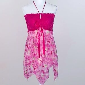 Victoria’s Secret vintage floral scarf halter top